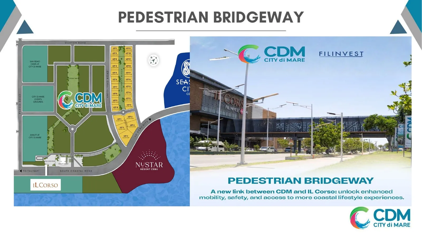 Pedestrian bridgeway at City di Mare